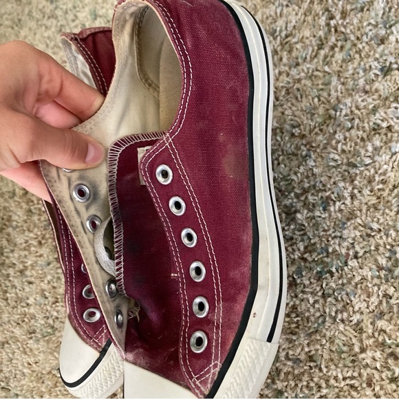 Converse Chuck Taylor Low Top Shoes Maroon Size W8 M6 - Picture 4 of 8